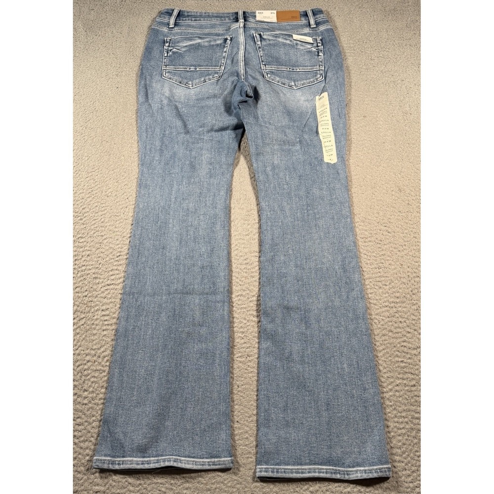 BKE Stella Jeans Womens 31L 31x34 Medium Wash Bootcut Slim Fit Low Rise Stretch - Picture 2 of 11